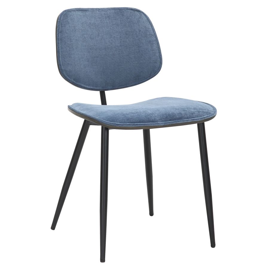 Capri Side Chair, Set of 2, in Blue, Walnut and Black