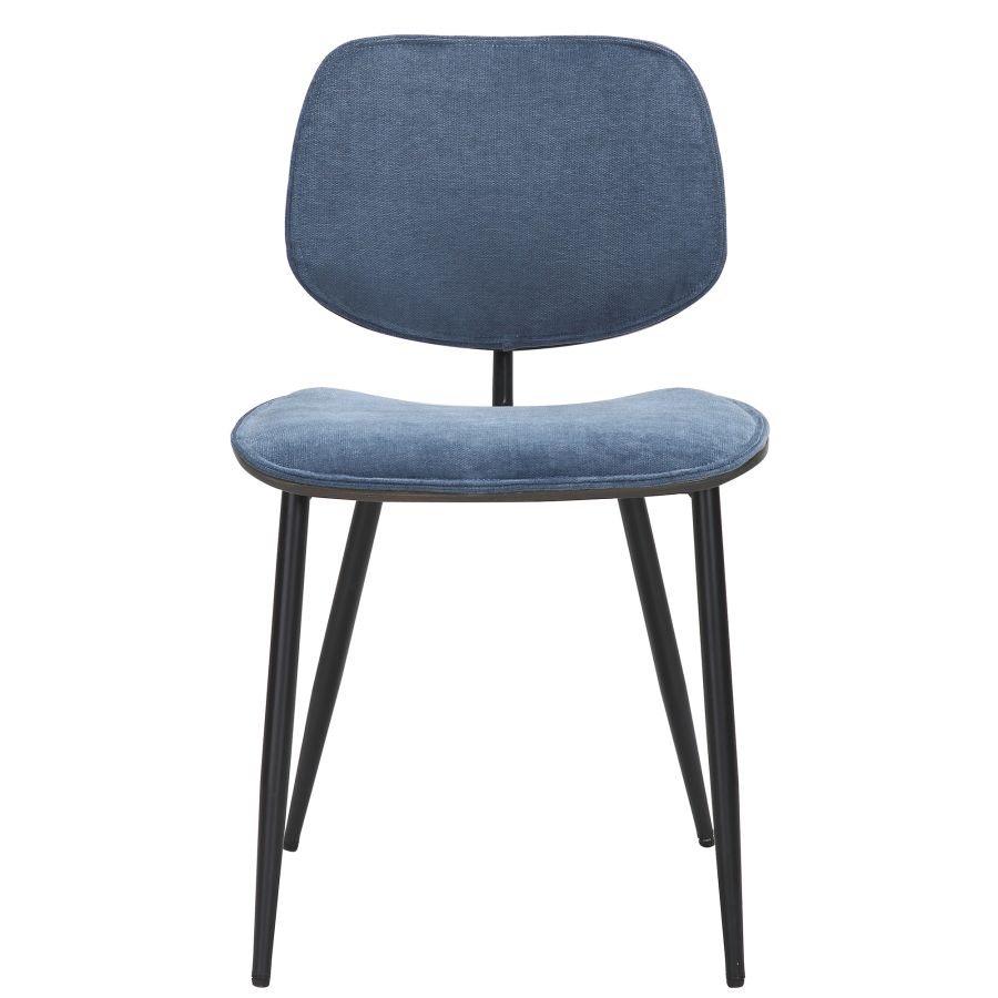 Capri Side Chair, Set of 2, in Blue, Walnut and Black