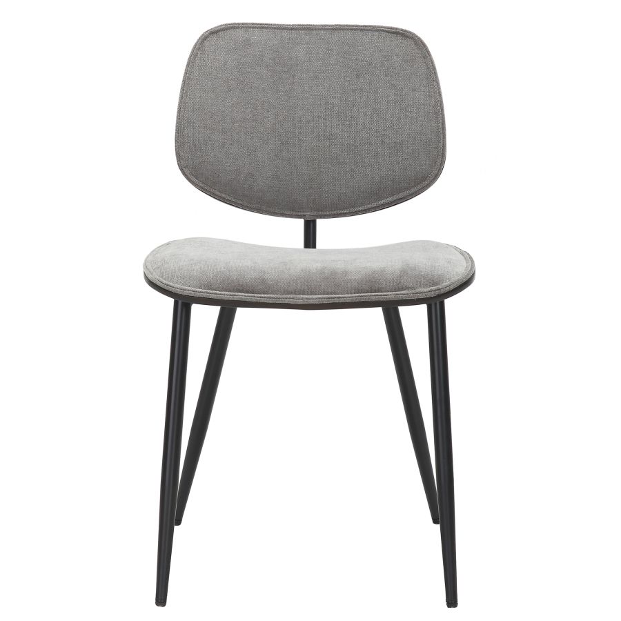 Capri Side Chair, Set of 2, in Light Grey, Walnut and Black