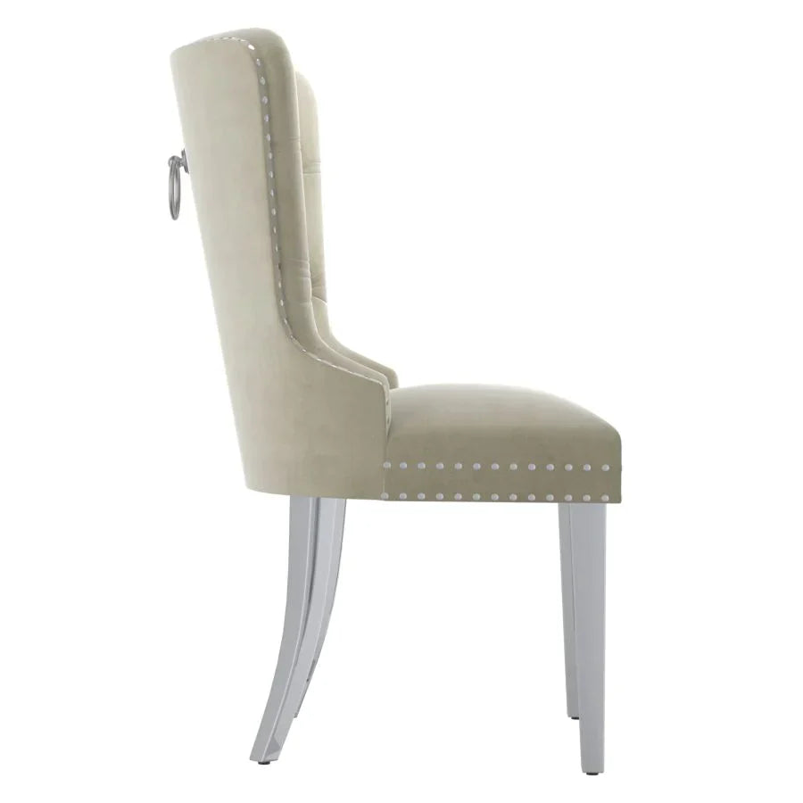 Hollis Side Chair, Set of 2, in Ivory - Furniture Depot