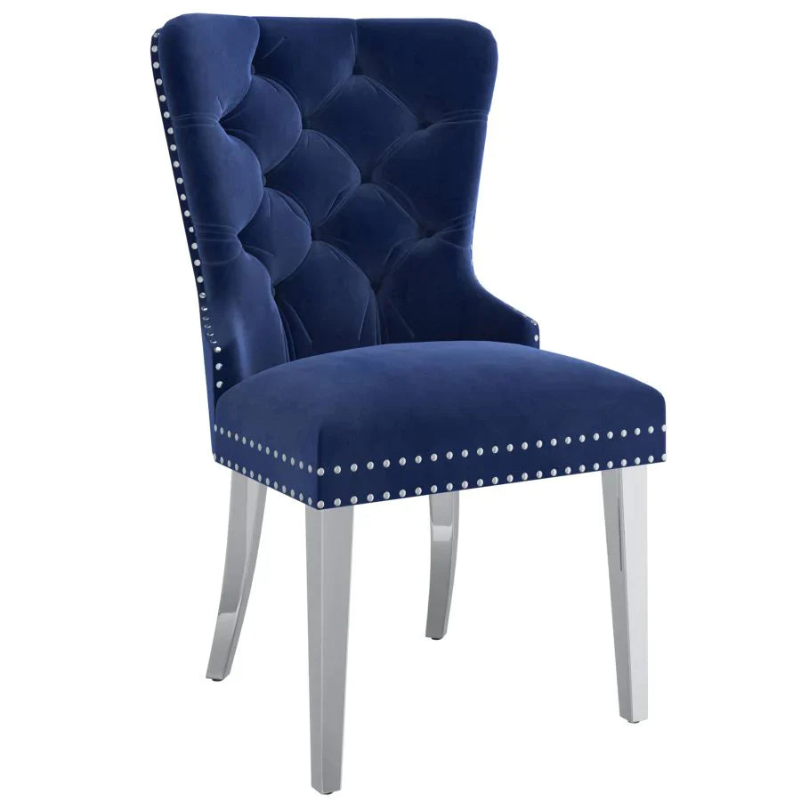 Hollis Side Chair, set of 2, in Navy - Furniture Depot