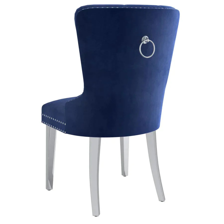 Hollis Side Chair, set of 2, in Navy - Furniture Depot