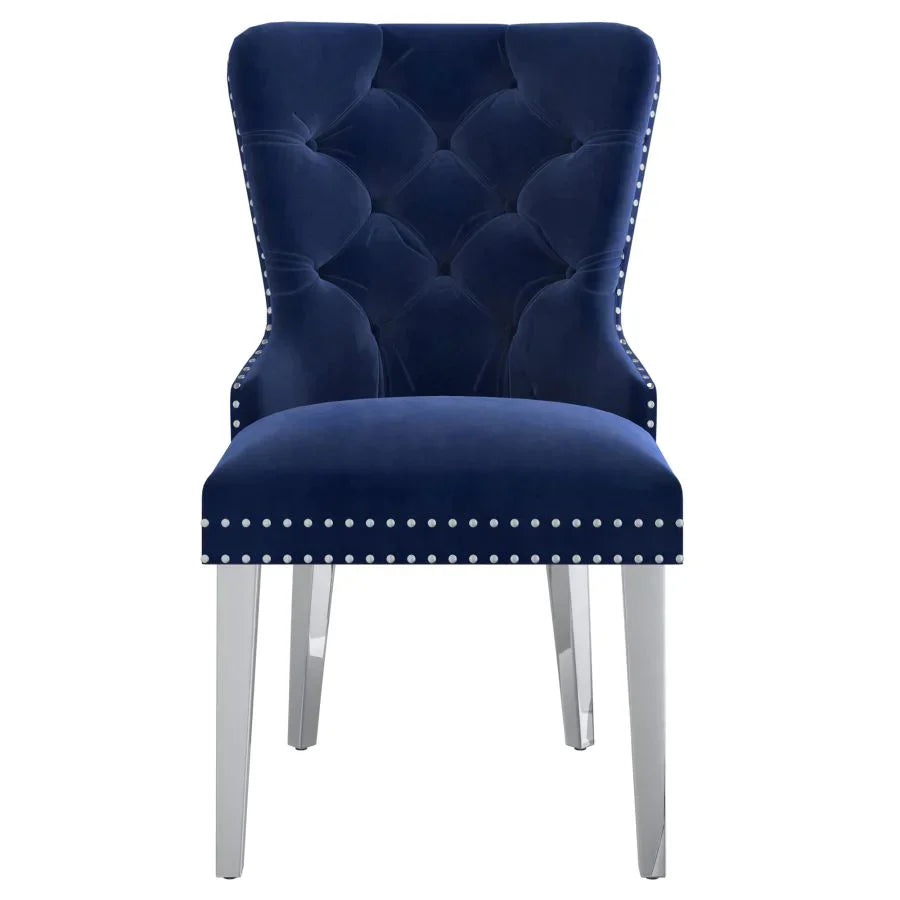Hollis Side Chair, set of 2, in Navy - Furniture Depot