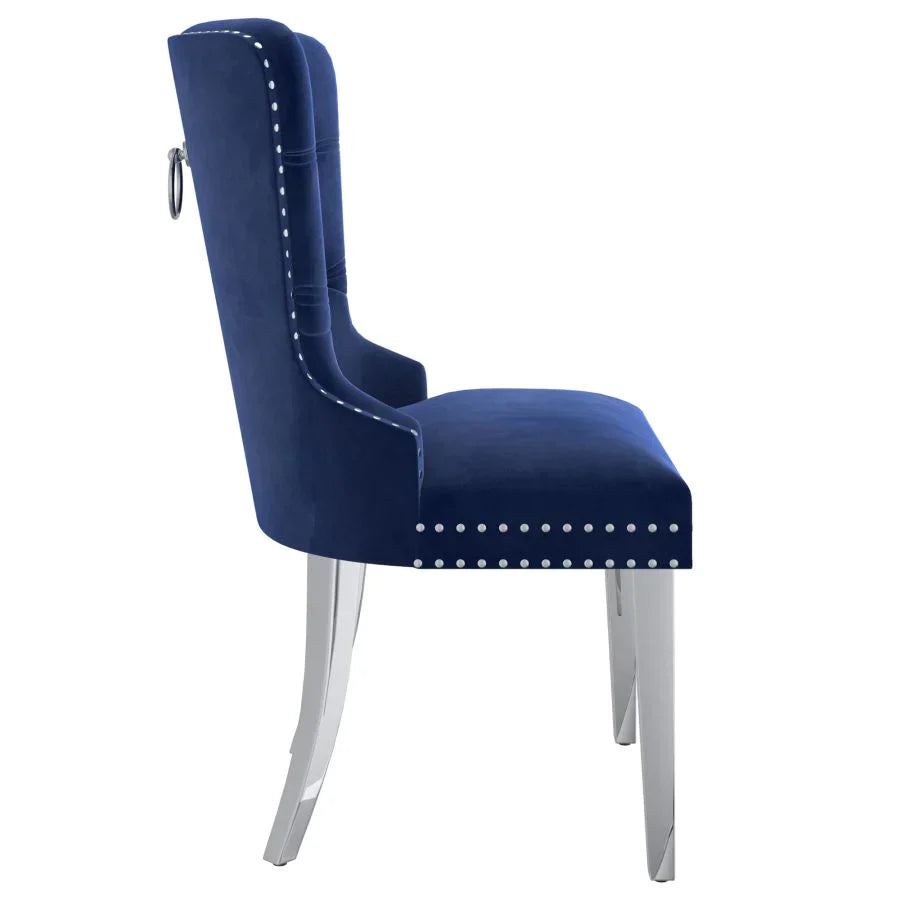 Hollis Side Chair, set of 2, in Navy - Furniture Depot