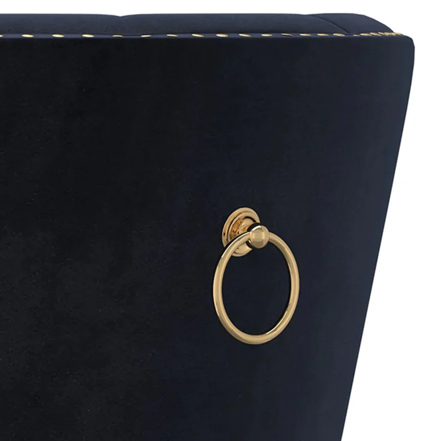 Mizal Side Chair, set of 2, in Black with Gold - Furniture Depot