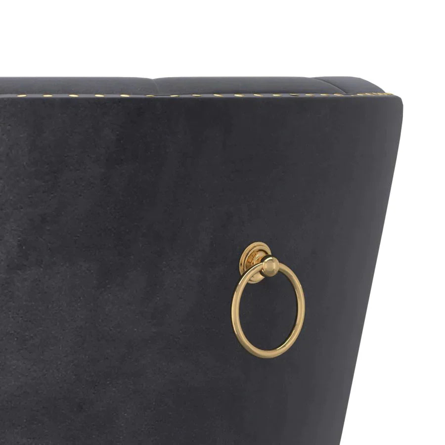 Mizal Side Chair, set of 2, in Grey with Gold - Furniture Depot