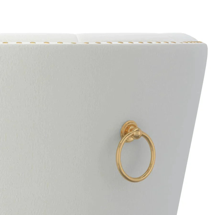 Mizal Side Chair, set of 2, in Ivory with Gold - Furniture Depot