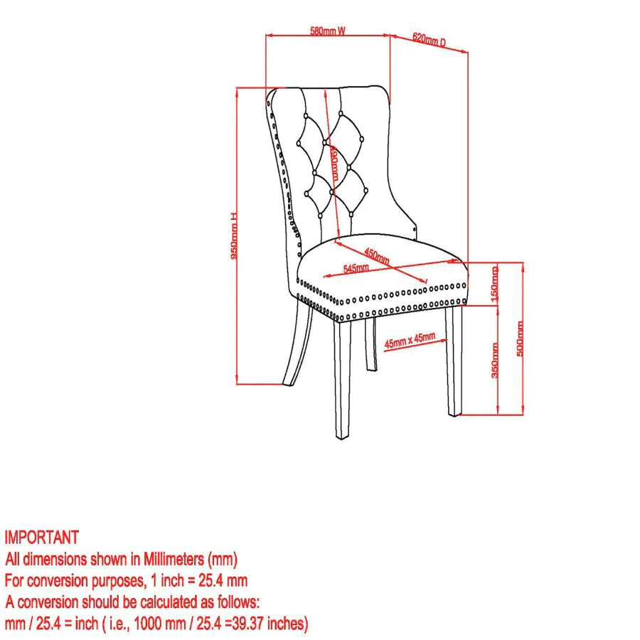 Mizal Side Chair, set of 2, in Ivory with Gold - Furniture Depot