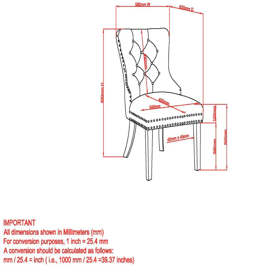 Mizal Side Chair, set of 2, in Navy with Gold - Furniture Depot