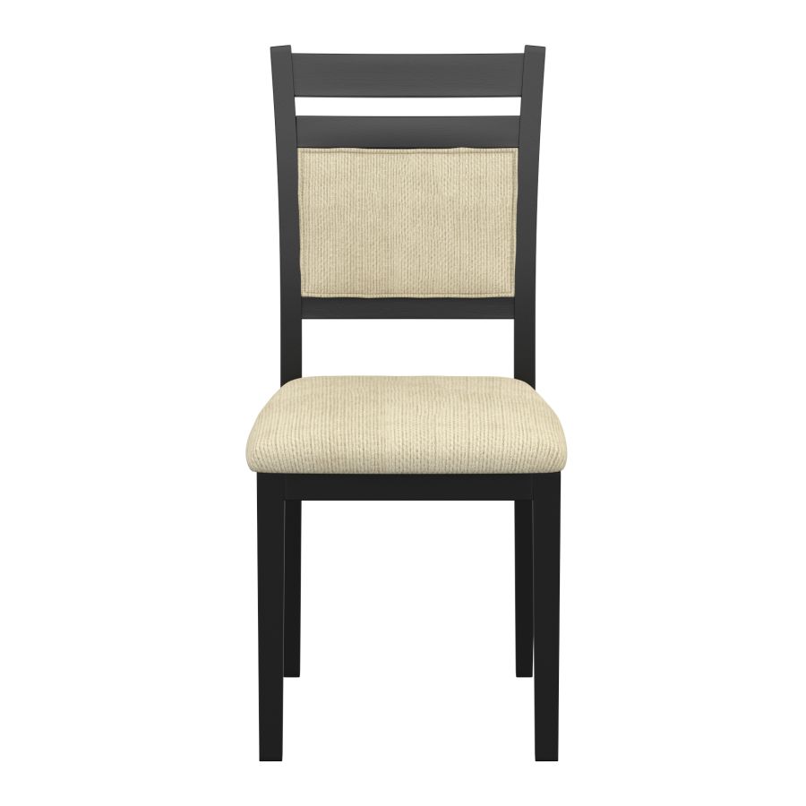 Conrad Dining Chair, Set of 2 in Black & Beige