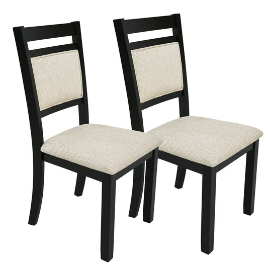 Conrad Dining Chair, Set of 2 in Black & Beige