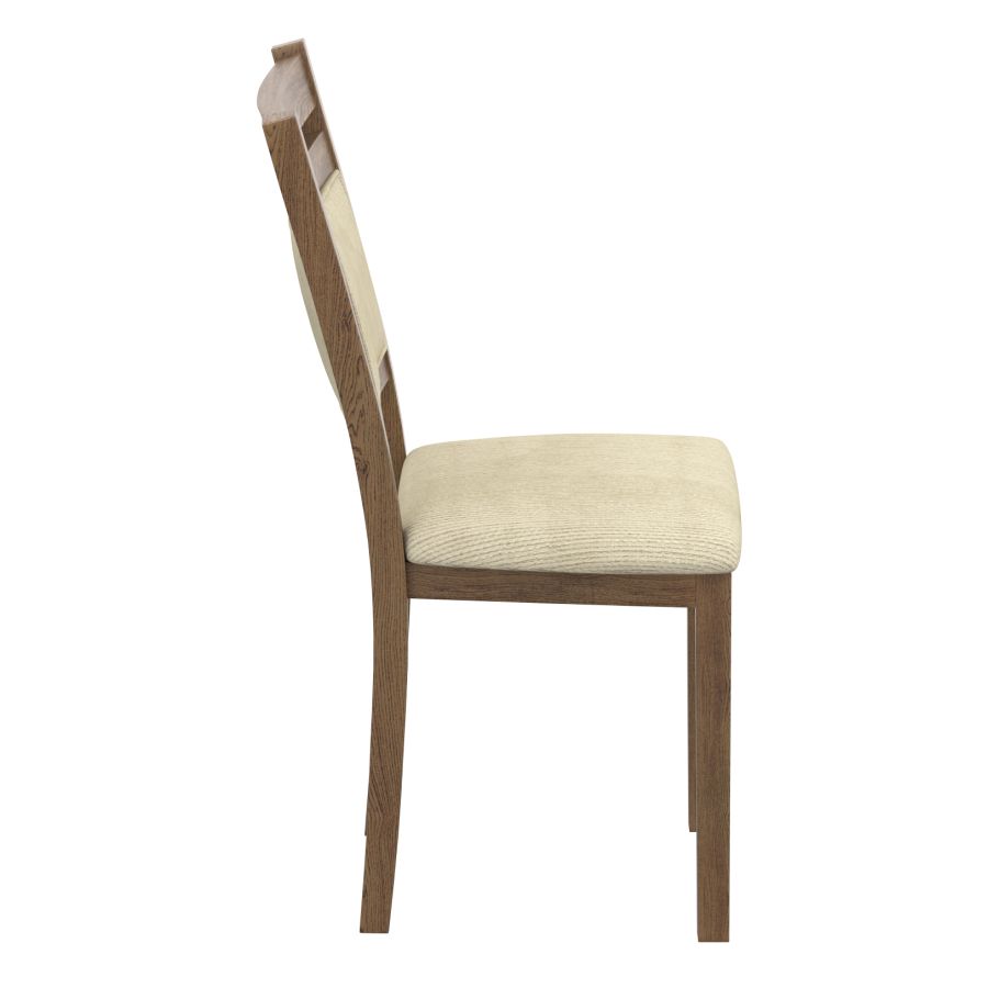 Conrad Dining Chair, Set of 2 in Walnut & Beige