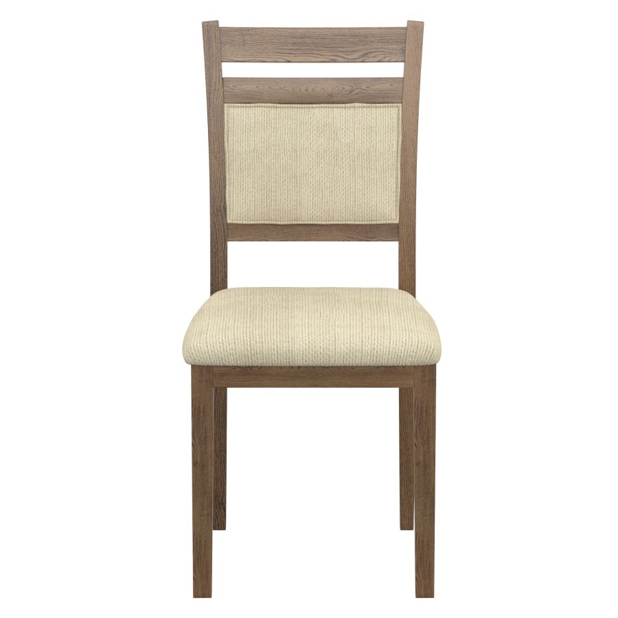 Conrad Dining Chair, Set of 2 in Walnut & Beige