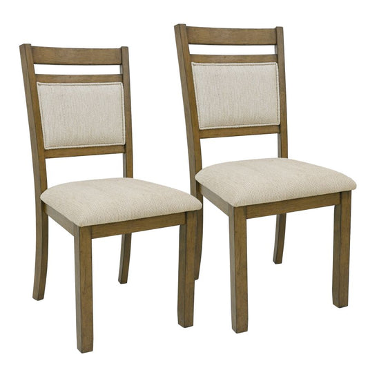 Conrad Dining Chair, Set of 2 in Walnut & Beige