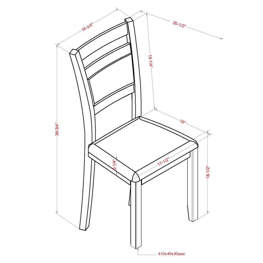 Conrad Dining Chair, Set of 2 in Walnut & Beige