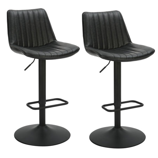 Kosi Adjustable Air-Lift Stool, set of 2, in Black