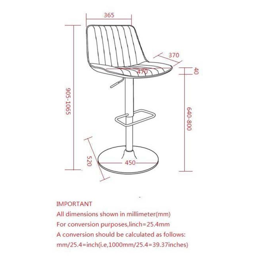 Kosi Adjustable Air-Lift Stool, set of 2, in Brown and Black