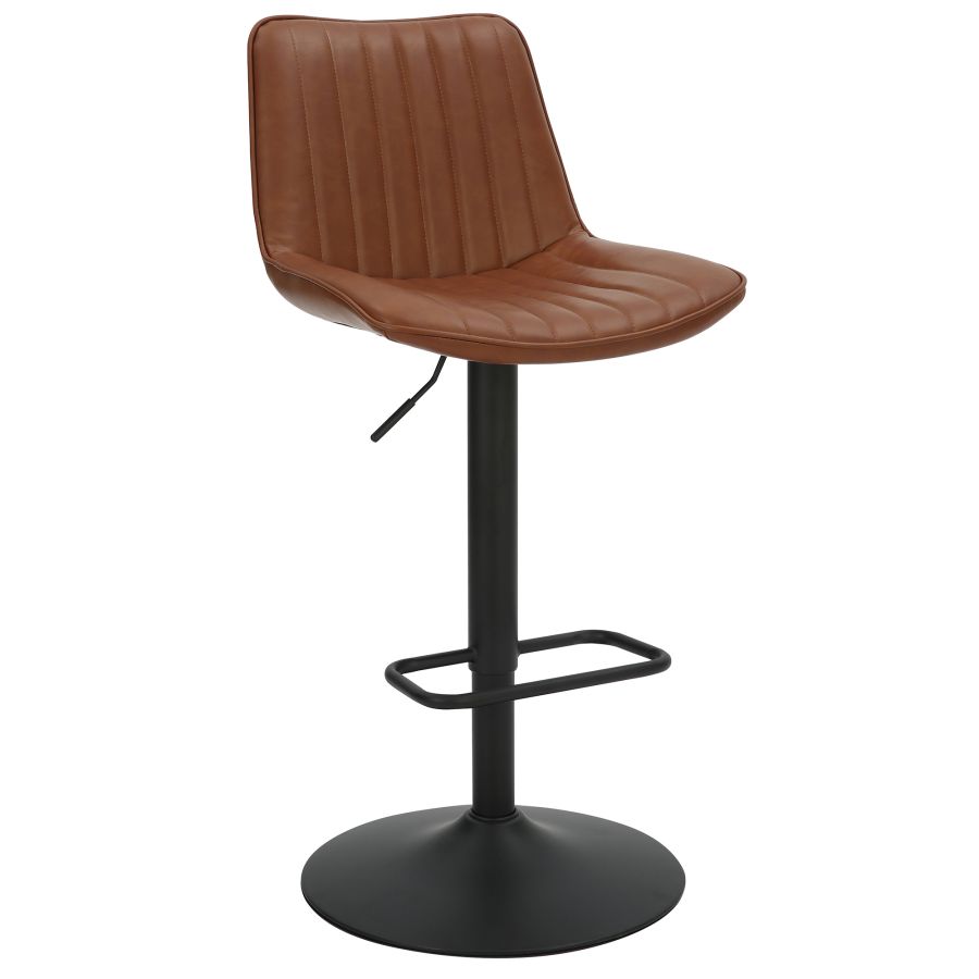 Kosi Adjustable Air-Lift Stool, set of 2, in Saddle and Black