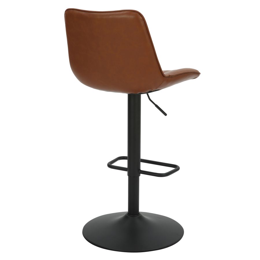 Kosi Adjustable Air-Lift Stool, set of 2, in Saddle and Black