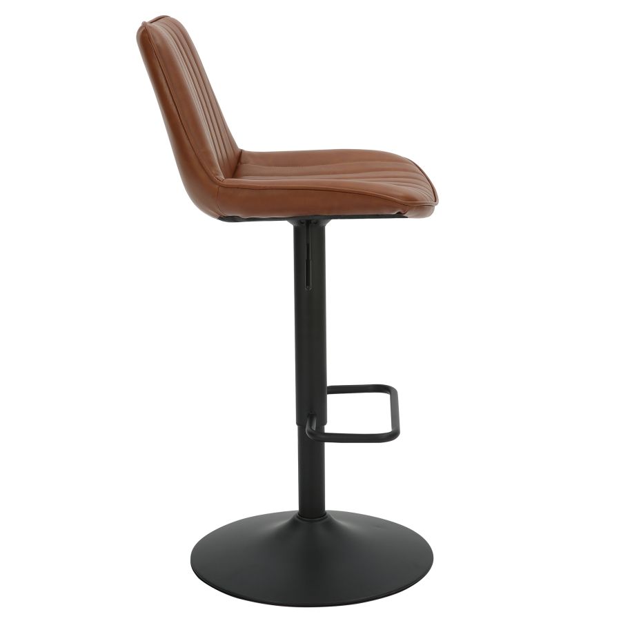 Kosi Adjustable Air-Lift Stool, set of 2, in Saddle and Black