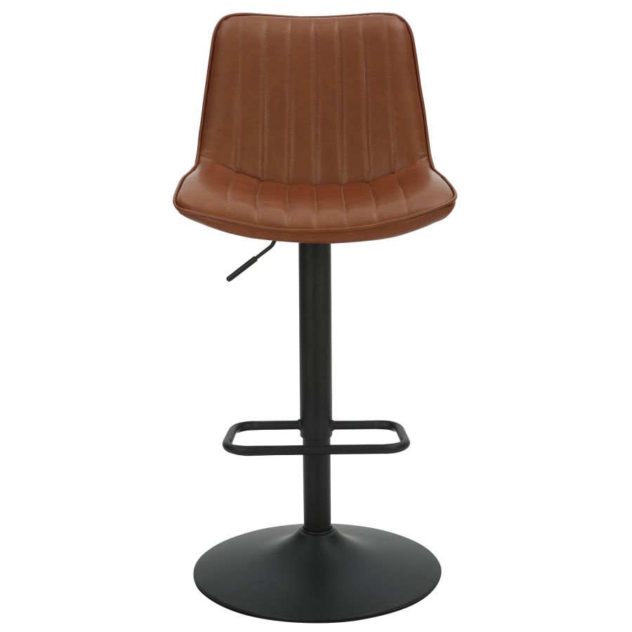 Kosi Adjustable Air-Lift Stool, set of 2, in Saddle and Black