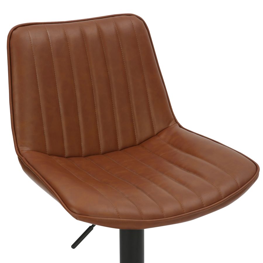 Kosi Adjustable Air-Lift Stool, set of 2, in Saddle and Black