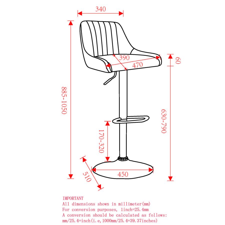 Kron Adjustable Height Air-Lift Swivel Stool, Set of 2, in Grey Fabric