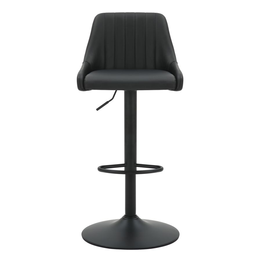 Kron Adjustable Height Air-Lift Swivel Stool, Set of 2, in Black Faux Leather