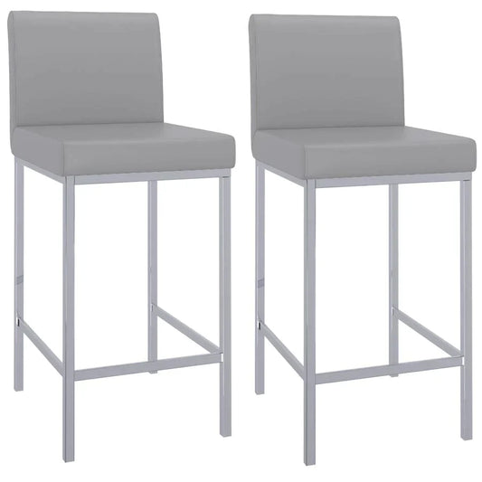 Porto 26" Counter Stool, Set of 2, in Grey - Furniture Depot