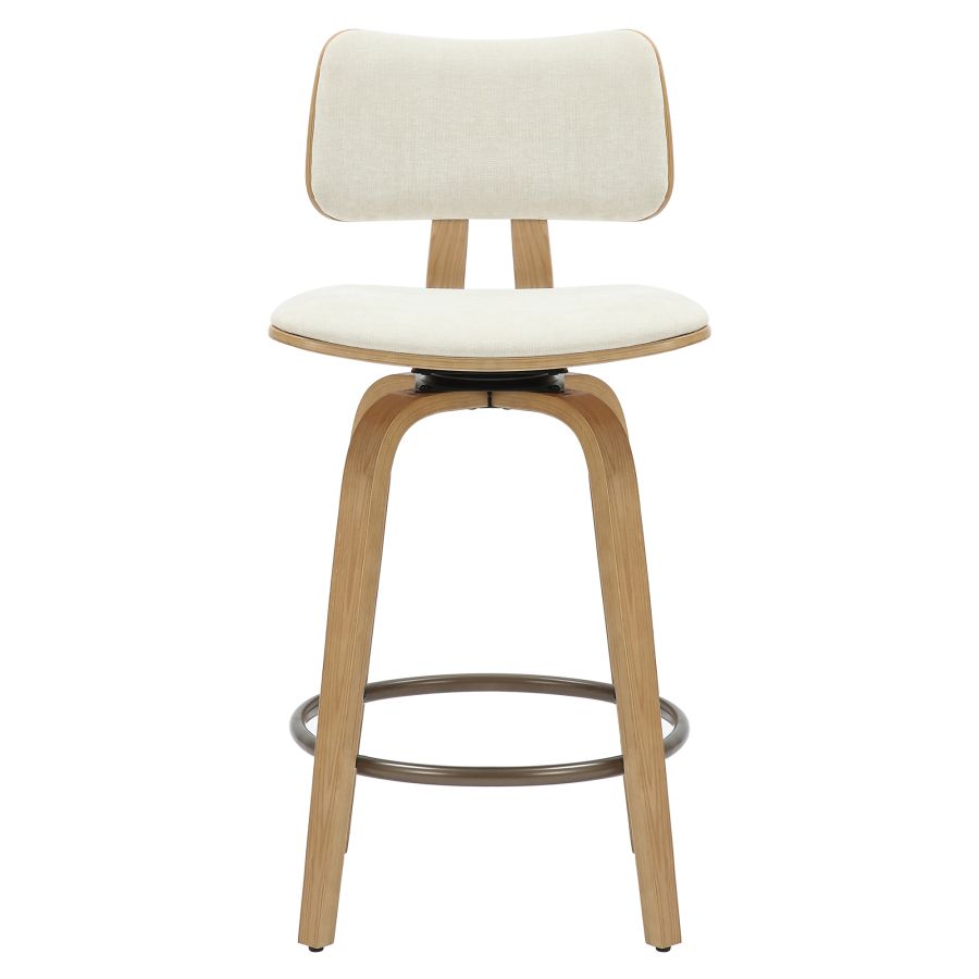 Zuni 26" Counter Stool with Swivel in Beige Fabric and Natural