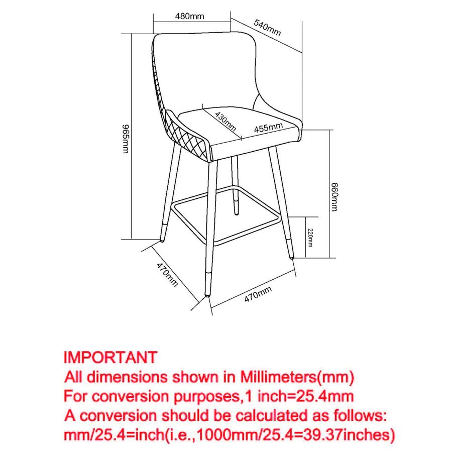 Xander 26" Counter Stool, Set of 2, in White - Furniture Depot