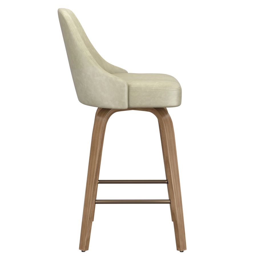Oakley 26" Counter Stool w/Swivel, Set of 2 in Ivory & Whitewash