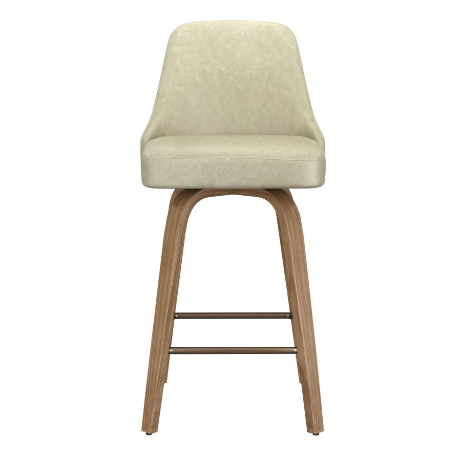 Oakley 26" Counter Stool w/Swivel, Set of 2 in Ivory & Whitewash