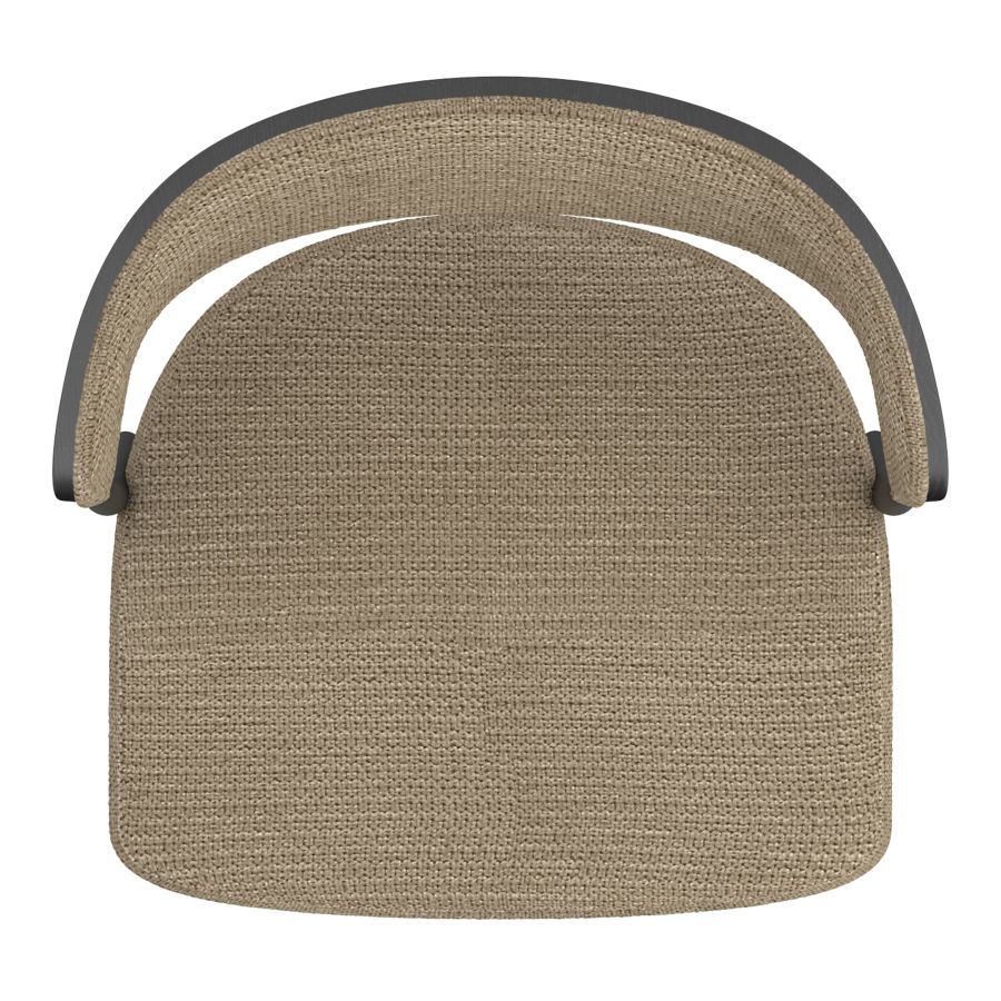 Kazan Adjustable Air-Lift Stool, Set of 2 in Dark Beige Performance Fabric & Black Metal