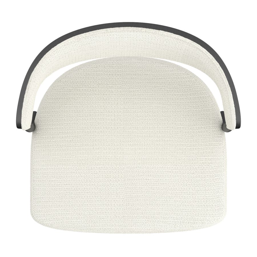 Kazan Adjustable Air-Lift Stool, Set of 2 in Ivory Performance Fabric & Black Metal