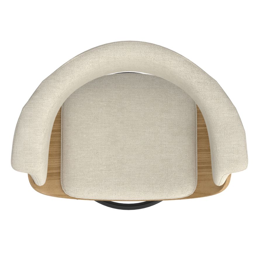 Holt 26" Counter Stool in Beige Fabric and Natural