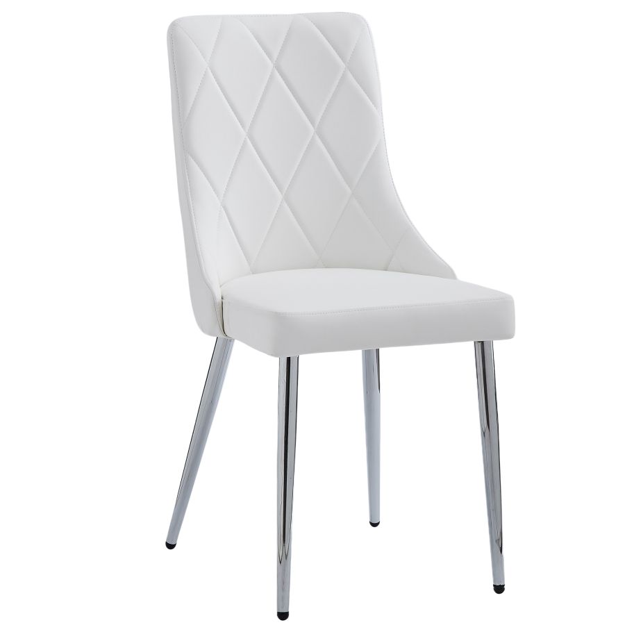 Corvus/Devo 7pc Dining Set in Warm Grey Table with White Chair