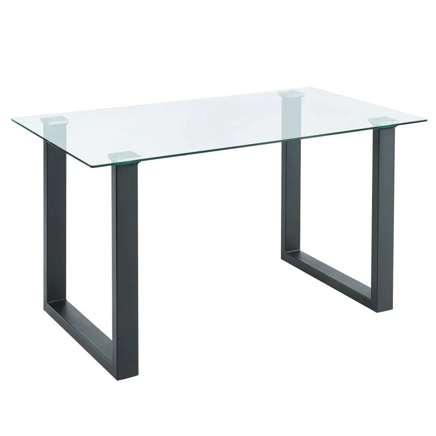 Franco/Axel 5pc Dining Set in Black with Grey Chair - Furniture Depot