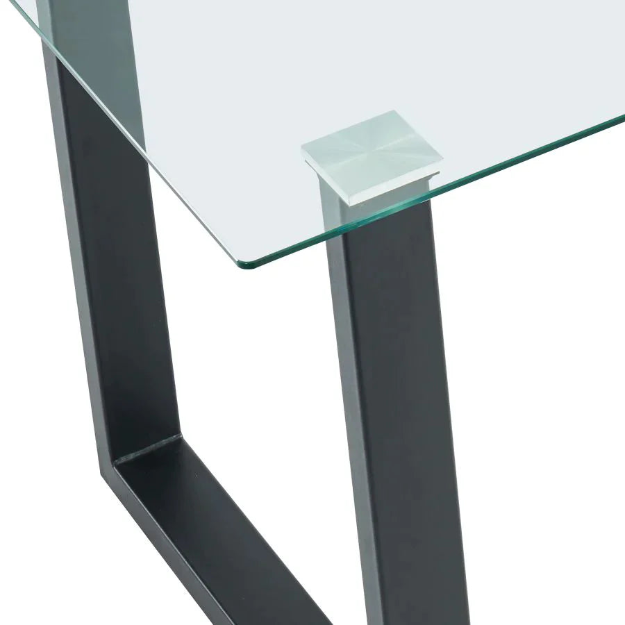 Franco/Axel 5pc Dining Set in Black with Grey Chair - Furniture Depot