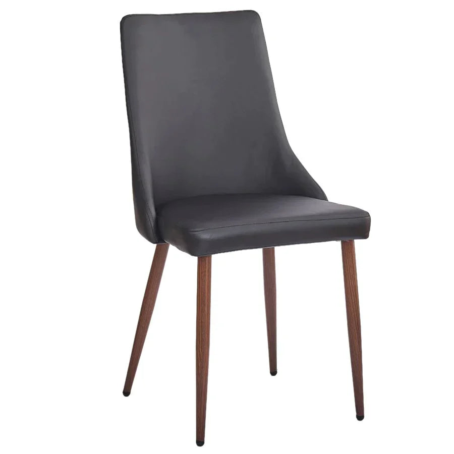 Franco/Cora 5pc Dining Set in Walnut with Black Chair - Furniture Depot