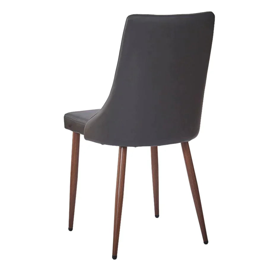 Franco/Cora 5pc Dining Set in Walnut with Black Chair - Furniture Depot