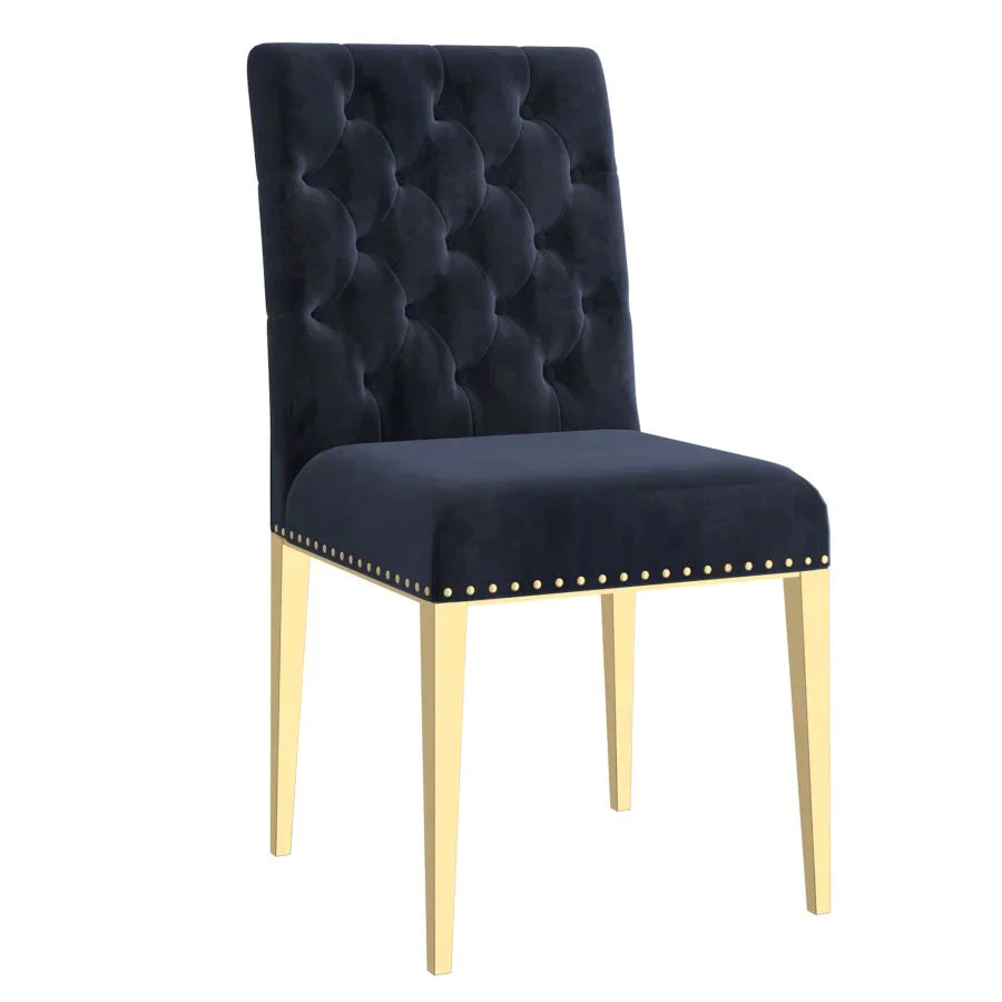 Eros/Azul 5pc Dining Set in Gold with Black Chair - Furniture Depot
