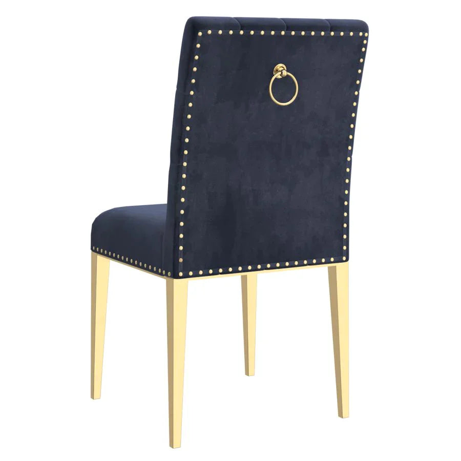 Eros/Azul 5pc Dining Set in Gold with Black Chair - Furniture Depot