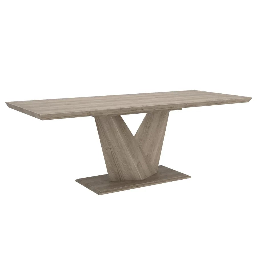 Eclipse/Mizal 7pc Dining Set in Oak with Ivory Chair - Furniture Depot