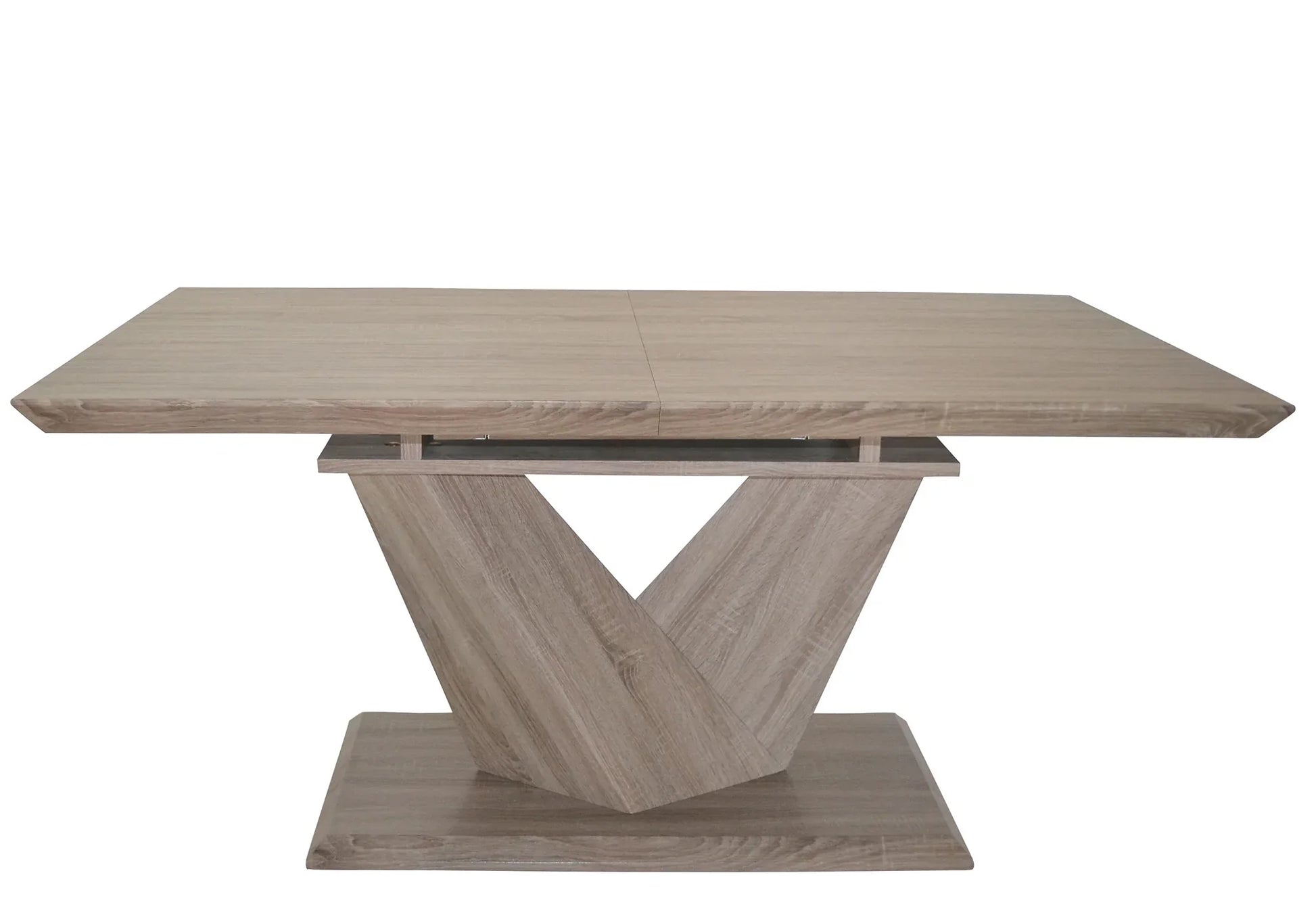 Eclipse/Silvano 7pc Dining Set in Oak with Grey Chair - Furniture Depot