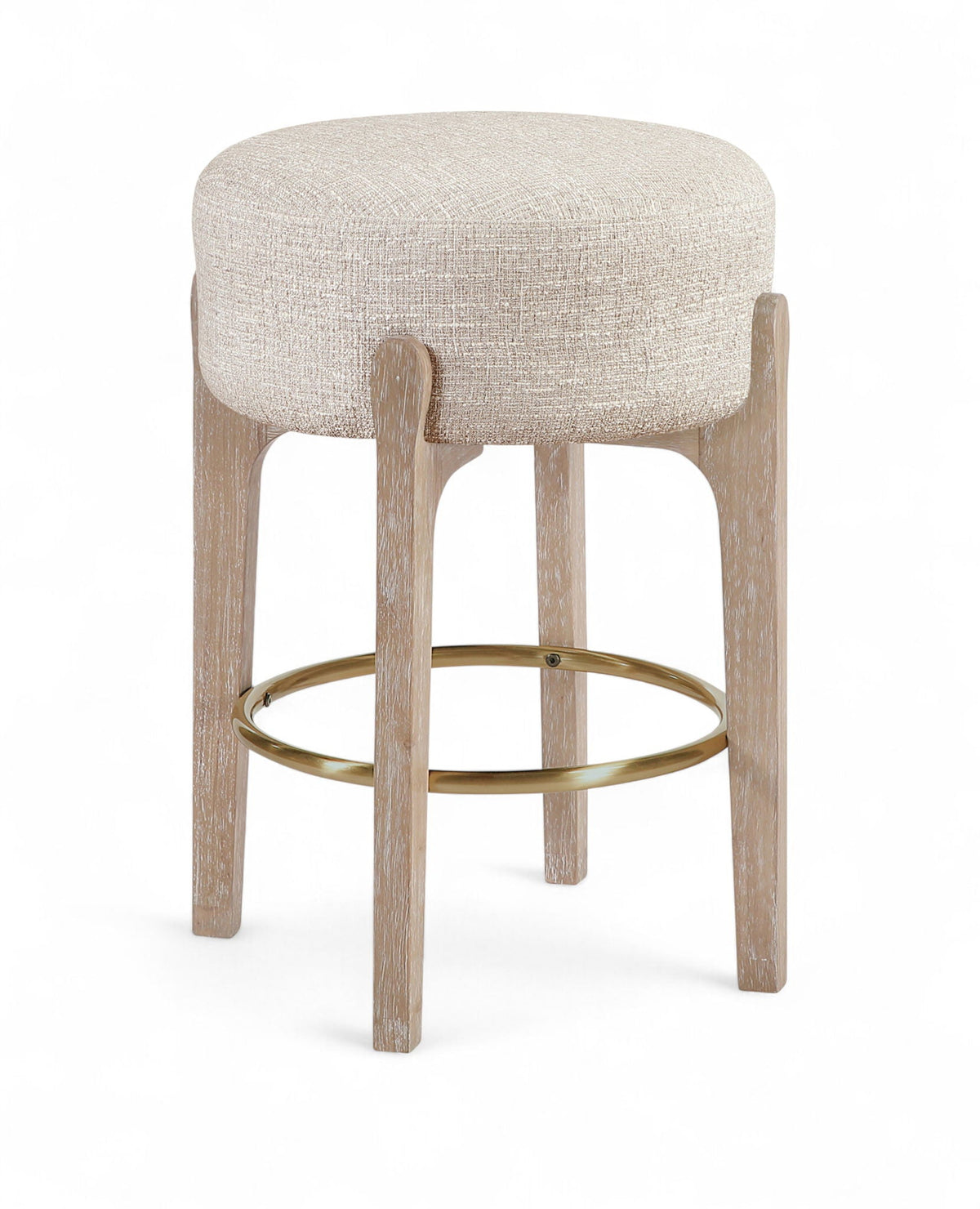 Torino - Backless Counter Stool With Brushed Natural Base (Set of 2)