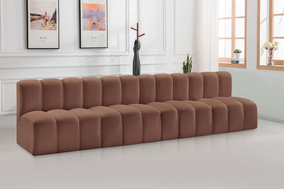 Arc - Faux Leather 4 Seats Modular Sofa