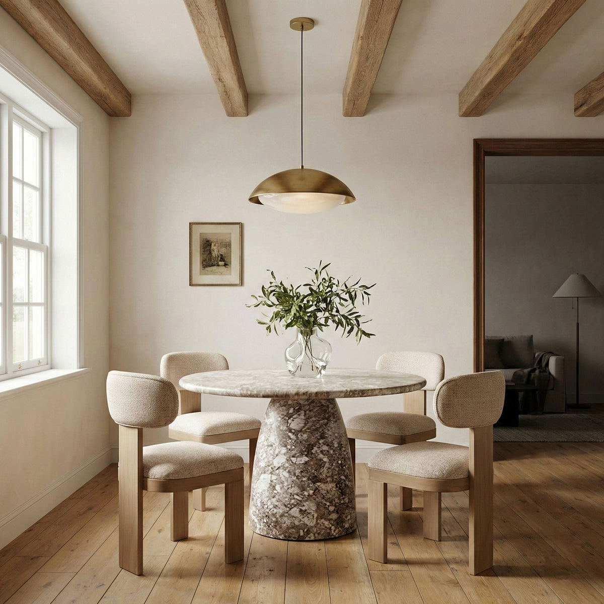Timbra - Linen Textured Fabric Upholstered Dining Chair (Set of 2) - Natural Base