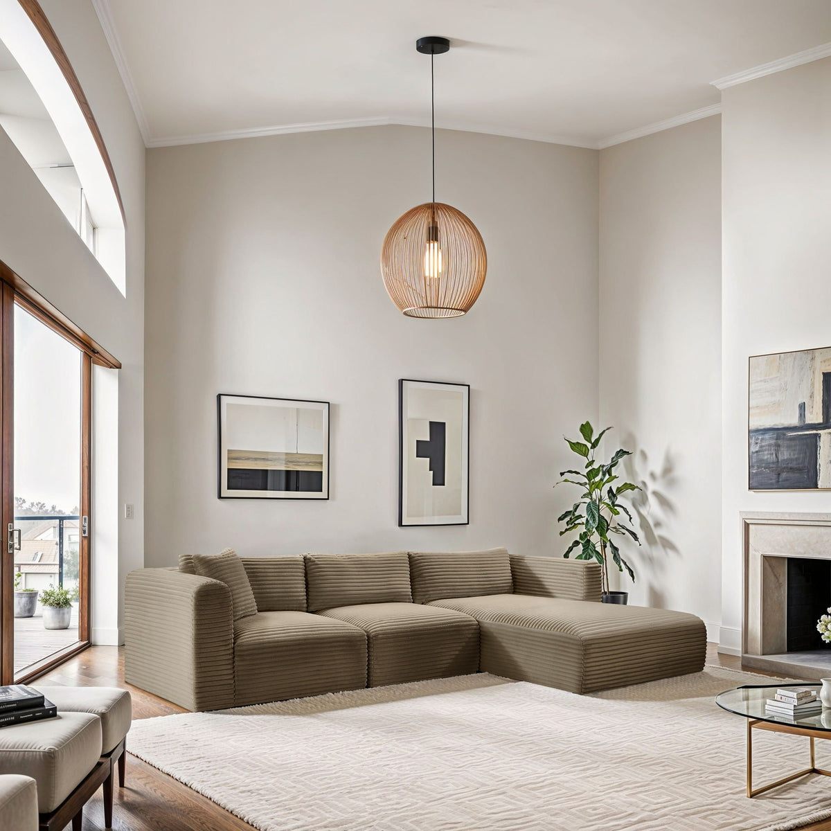 Shaggy - Fabric 3 Piece Modular Sectional