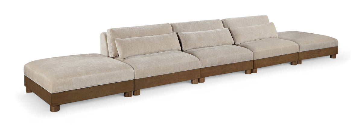 Turin - Chenille Fabric Upholstered Modular Sectional - Taupe